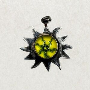 Large Vintage Sterling Silver Large Sunburst Pendant